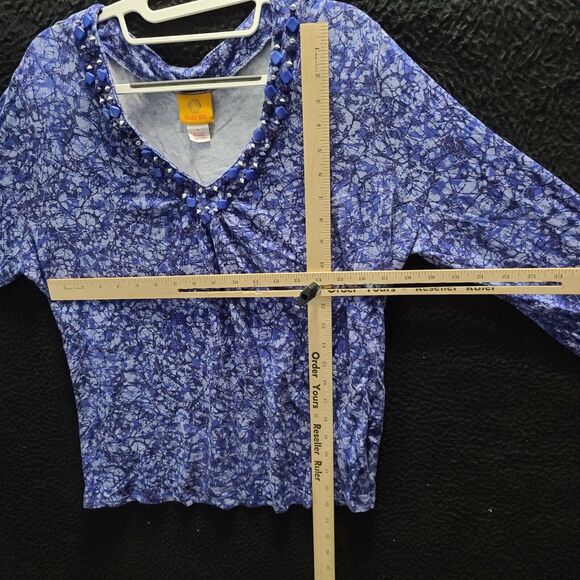 Ruby Rd Womens Top Multicolor Size XL Rayon Blend Stretch Long Sleeve - Picture 3 of 12